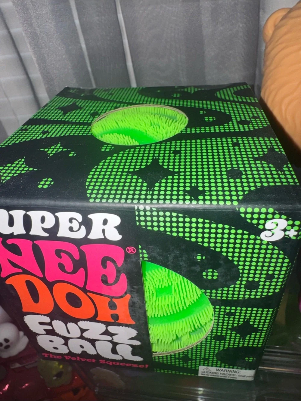 Schylling Needoh Green Super Fuzz Ball The Velvet Squeeze Authentic & Sealed
